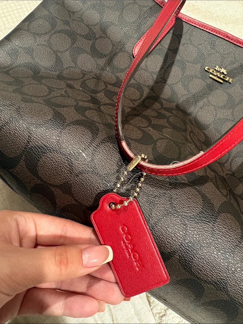Coach tote brown